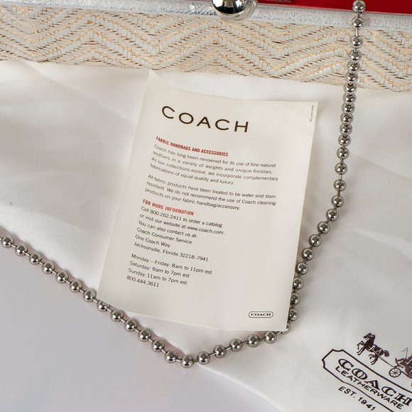 NWT Coach metallic straw clutch - Picture 4 of 7